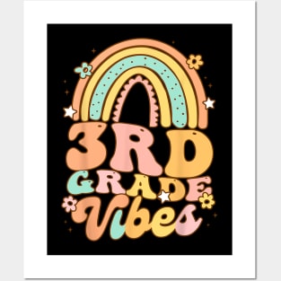 Back To School Third Grade Student Teacher rainbow Posters and Art